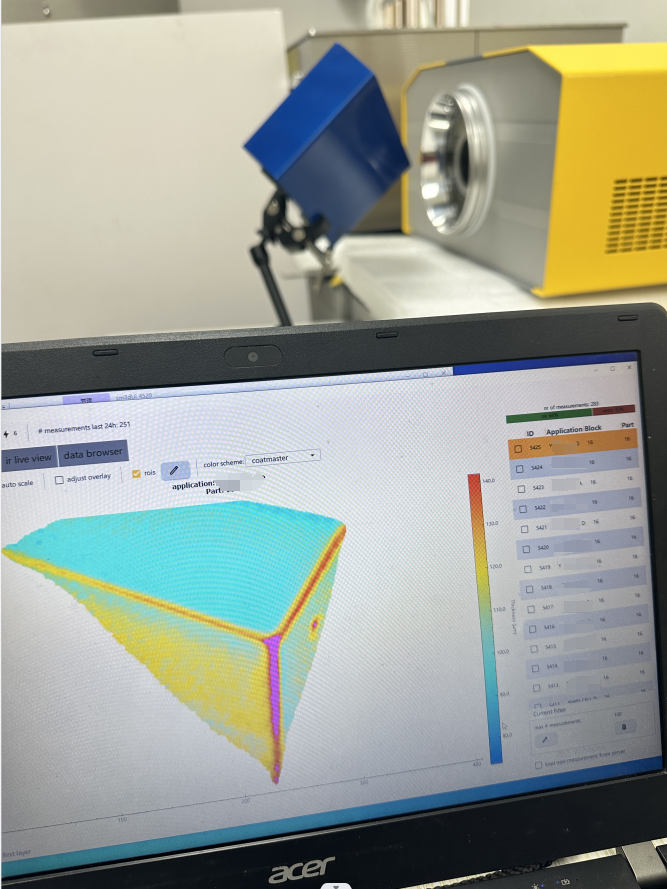 使用涂魔師3D非接觸整體膜厚成像系統(tǒng)測量電芯絕緣涂層厚度