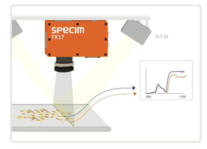 圖 2：NIR 高光譜相機(jī)根據(jù)不同材料的獨(dú)特光譜“指紋”實(shí)時(shí)識(shí)別這些材料